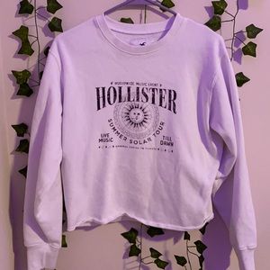 White Hollister cropped sweatshirt